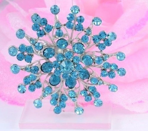Large turquoise diamante - 2.25",