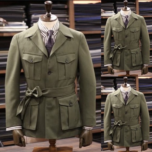 Army green men suit - men's, safari