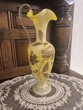 Elegant Large Yellow Glass Jug