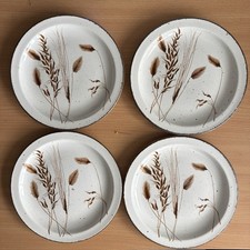 Vintage Wedgewood Stonehenge Midwinter Wild Oats Pattern Set of 4 Plates 22.3 Cm