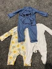 Boy Or Girl Swimsuit 6-9 Months And 2 Sleepsuits 0-3 Months