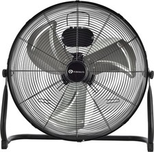 Chrome Floor Fan 20" PureMate Gym Cooling Fan with 3 Speeds and Adjustable Head