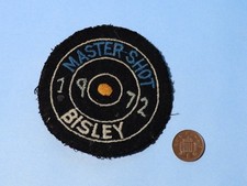 1972 Bisley Master Shot Embroidered TARGET Shooting Cloth Patch Badge #ESK