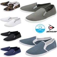 Mens Dunlop Canvas Shoes Memory Foam Casual Plimsolls Pumps Boat Deck Trainers