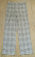 LADIES H&M SIZE 12 GREY PRINCE OF WALES CHECK STRAIGHT LEG TROUSERS