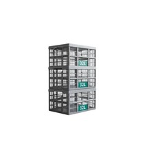 32 Litre Collapsible Plastic Storage Crate Box Stackable Home Office Garage Car