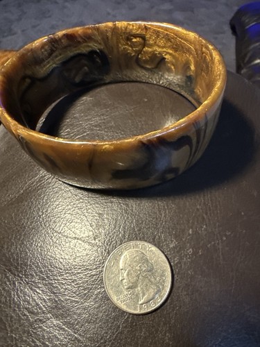 Vintage carved buffalo horn - buffalo,