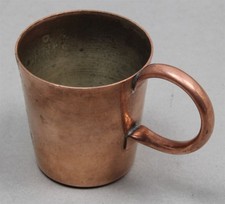 British Royal Navy Copper 1/2 Gill Half Grog Rum Shot 1/8 Pint Measure Cup