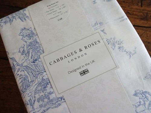 Cabbages roses country toile - &,