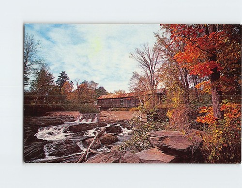 Postcard old covered bridge - postcard, at