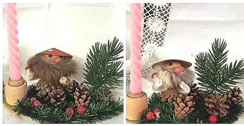 Vintage elf gnome pinecone - gnome,