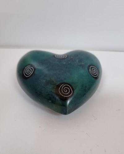 Turquoise soapstone love heart - turquoise,