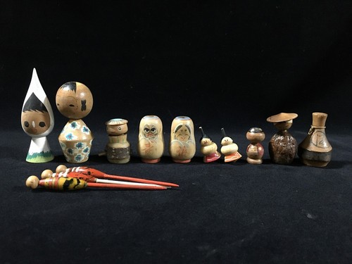 K0156 vintage japanese wooden - vintage,
