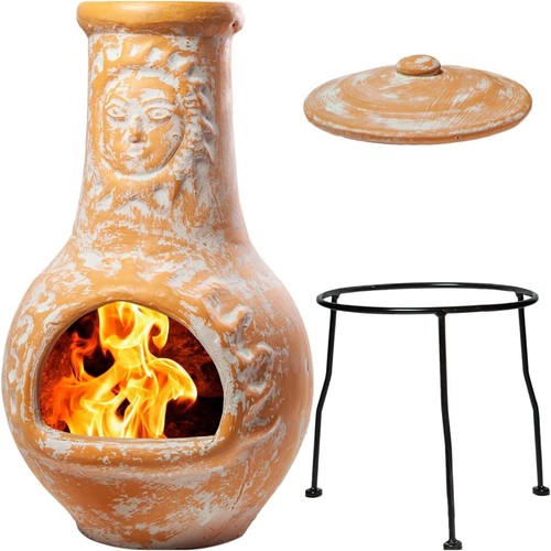 Medium outdoor fireplace patio - fireplace,