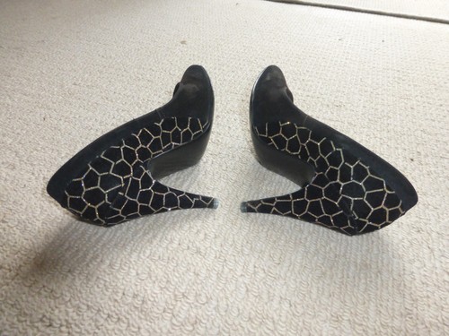 Ladies black suede - &, gold