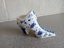 Compton & Woodhouse Princess Royale High Heel Blue White Shoe Miniature