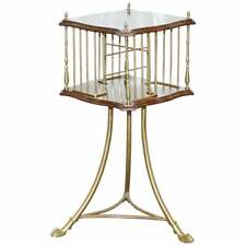 ORNATE 19TH CENTURY MAHOGANY AND BRASS REVOLVING BOOKCASE IN THE REGENCY STYLE