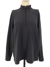 Jack Wolfskin Mens Fleece Half Zip Hiking Outdoors Thermal Grey Logo size M