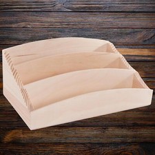 Wooden Letter Rack Holder Paper Desk Organiser Mail Decorative Post-Tidy Tray