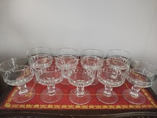 Vintage Champagne Saucers Coupe Cocktail / Sundae Luminarc France Glasses  x 9