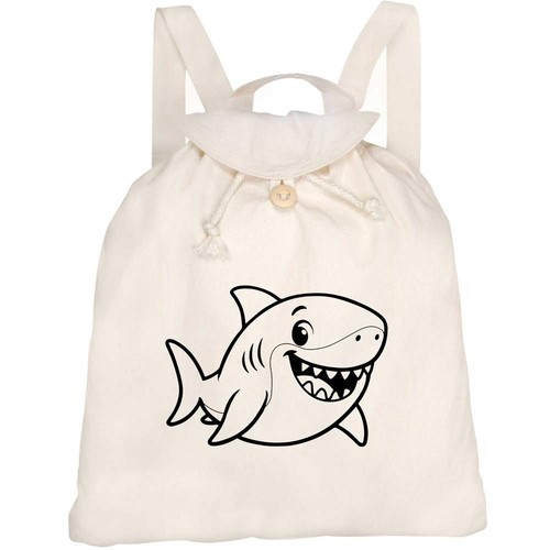 Happy shark canvas - 'happy, rucksack