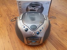 Roberts 'Swallow' CD9959 Portable CD Player Boombox With FM Radio Silver