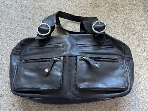 Ri2k black leather handbag - black,