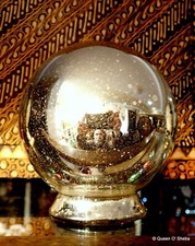 Witch Gazing Ball Antique 19th Century Silver Mercury Glass Very Rare Item