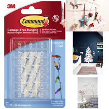 3M Command Decorating Hooks Clips Self-Adhesive Strips Wall Hanging Fairy Lights
