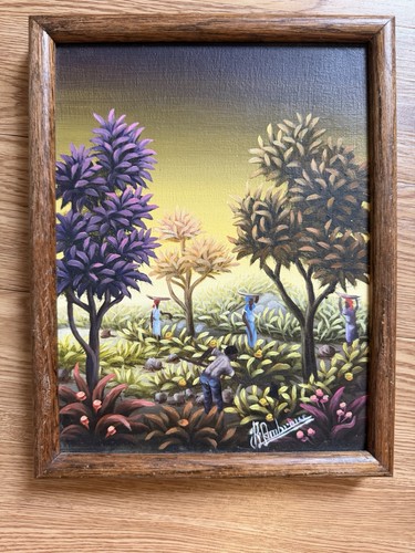 Vintage haitian oil - oil, painting