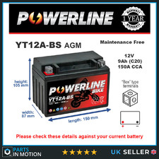 Powerline battery ct12a - battery, ct12a-bs