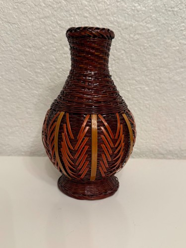 Vintage woven bamboo wrapped - bamboo,