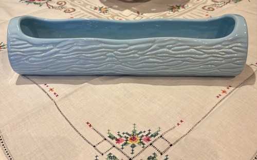 Vintage blue ceramic log - blue,