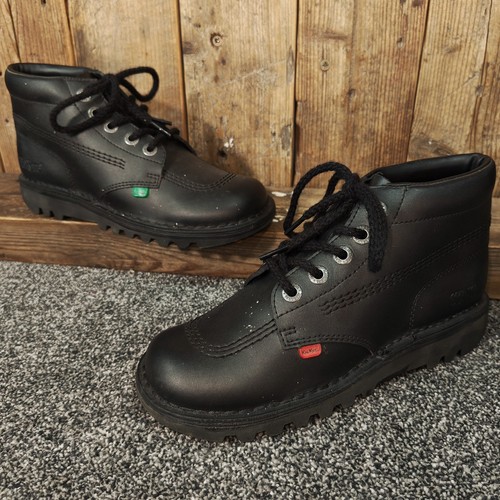 Kickers kick black leather - kick,