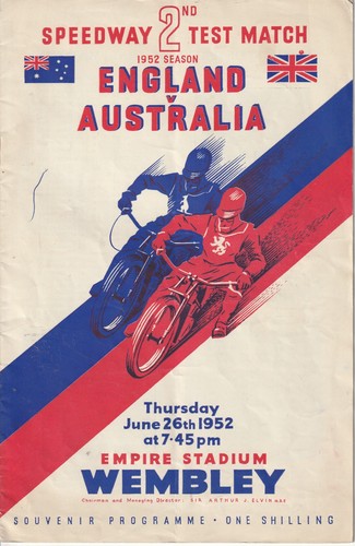 Wembley speedway programme - speedway,