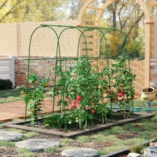 Green Arched Plant Climbing Stand Garden Vegetable Flower Vines Rack with Mesh