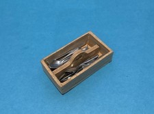 Vintage Dolls House Tiny Toy Cutlery Tray & Cutlery c1930s