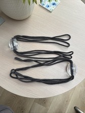 Curtain Tie Backs - Grey Rope Design with Crystal Glass Bead
