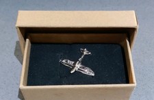 Vintage Silver Tone Spitfire WWII Plane Brooch Pin