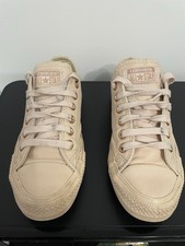 Ladies Converse All Stars Peach Leather Pumps Size 4.5