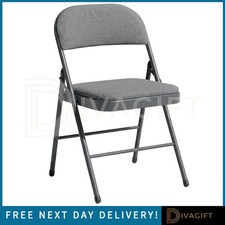 GREY FABRIC FOLDING CHAIR