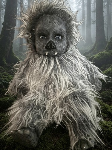 Ooak horror grey - faux, wolf