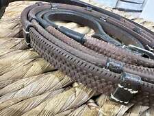 S/H Soft Flexi Rubber Grip Reins with Stoppers - Brown - Cob