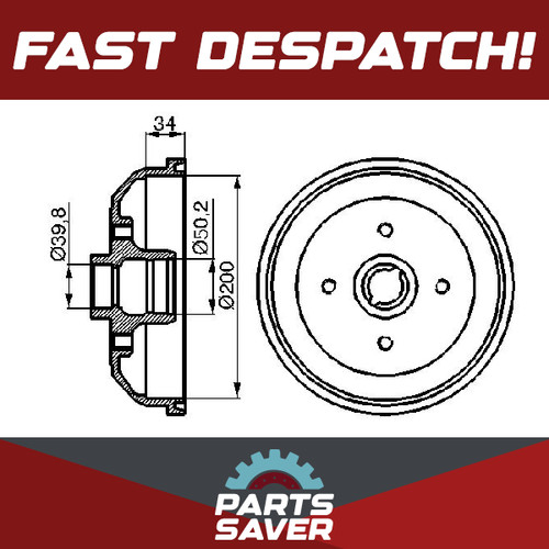 Brake drums fits - 2x,