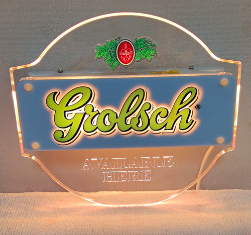 Grolsch illuminated available - illuminated, "available