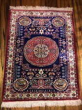 small Iranian 100% silk rug or