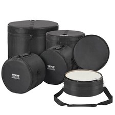 VEVOR 5-Piece Drum Bag Set Padded Drum Cases 1680D Oxford Fabric Foldable