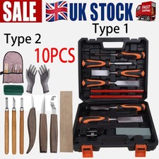 Wood Chisel Set 10 Pieces Woodworking Tools Wood Carving Hand Whittling Cutters