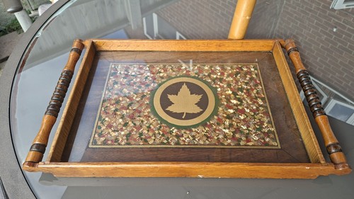 Vintage wooden serving tray - wooden,