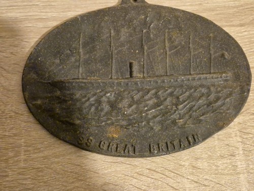 Vintage cast iron plaque - vintage,